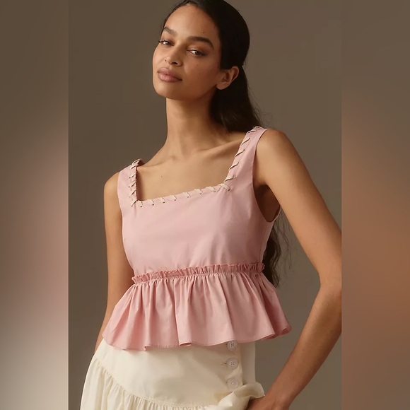 NWT Anthropologie En Elly Babydoll Stitch-Trim Tank - Picture 2 of 8